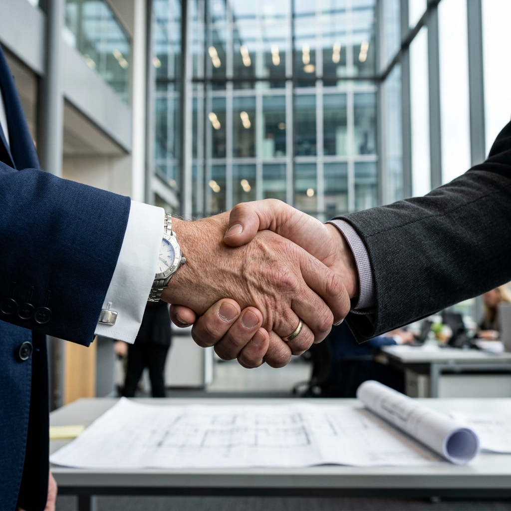 Buyer and seller shaking hands